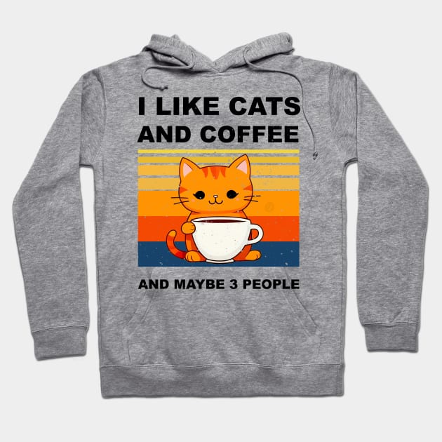 I LIKE CATS AND COFFEE AND MAYBE 3 PEOPLE Hoodie by LAASTORE